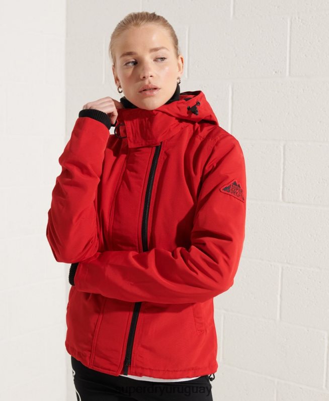 uy Superdry mujer chaqueta cortavientos ottoman sd rojo DT2N8Z5676 ropa