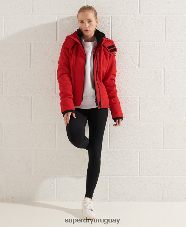 uy Superdry mujer chaqueta cortavientos ottoman sd rojo DT2N8Z5676 ropa