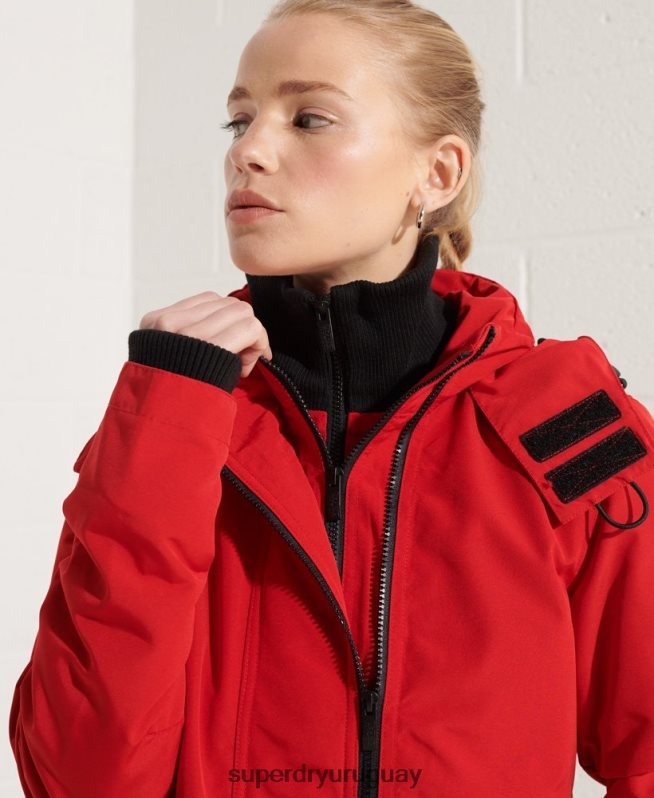 uy Superdry mujer chaqueta cortavientos ottoman sd rojo DT2N8Z5676 ropa