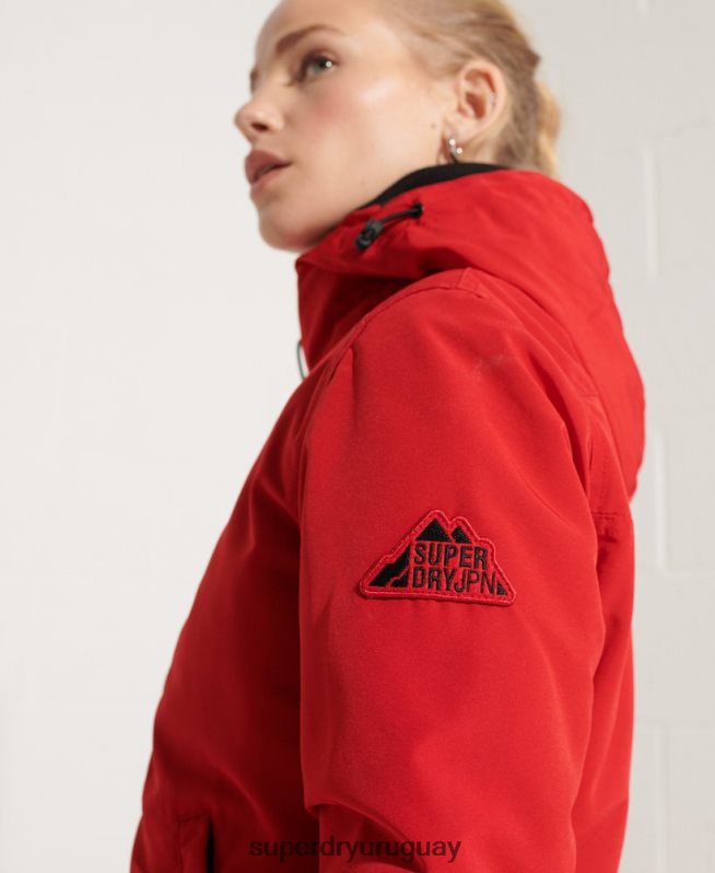 uy Superdry mujer chaqueta cortavientos ottoman sd rojo DT2N8Z5676 ropa