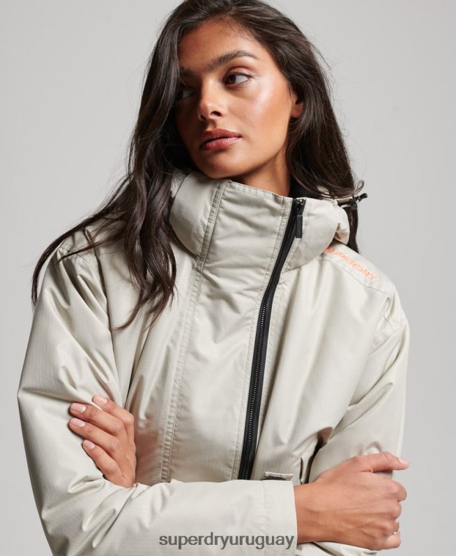 uy Superdry mujer chaqueta cortavientos sd gris DT2N8Z3519 ropa