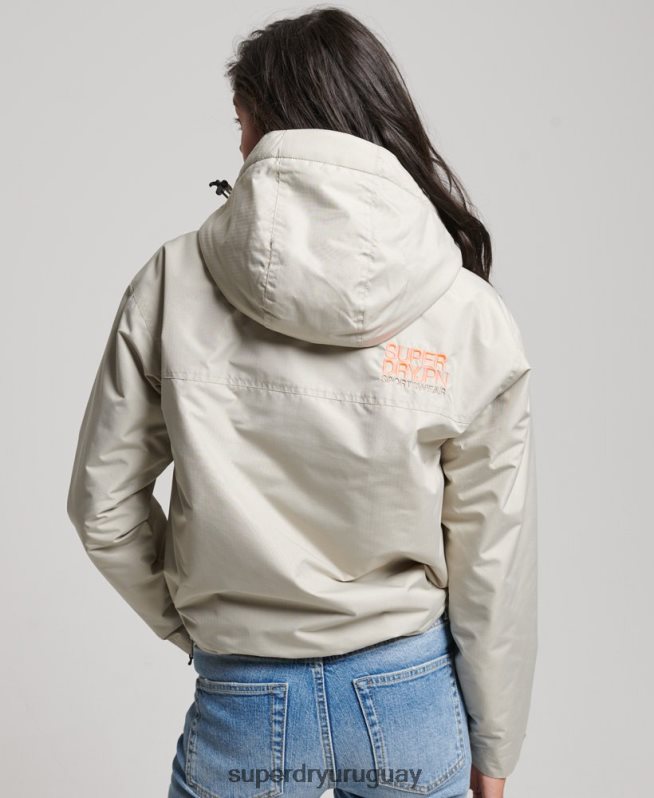 uy Superdry mujer chaqueta cortavientos sd gris DT2N8Z3519 ropa