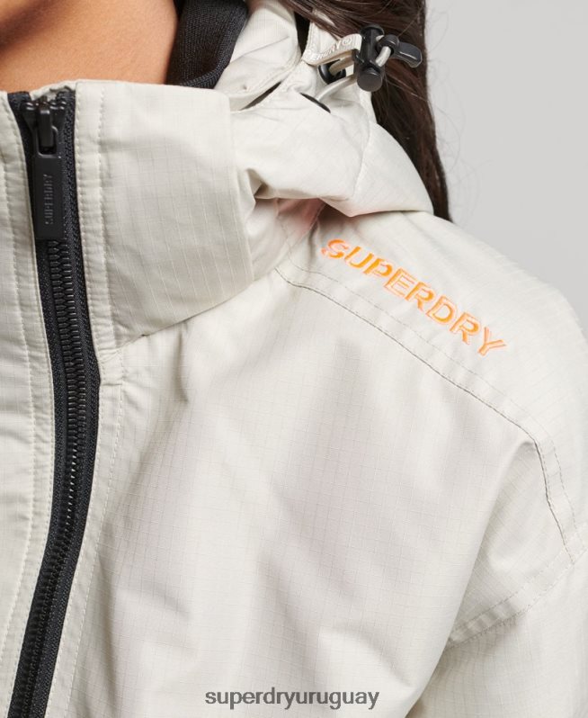 uy Superdry mujer chaqueta cortavientos sd gris DT2N8Z3519 ropa