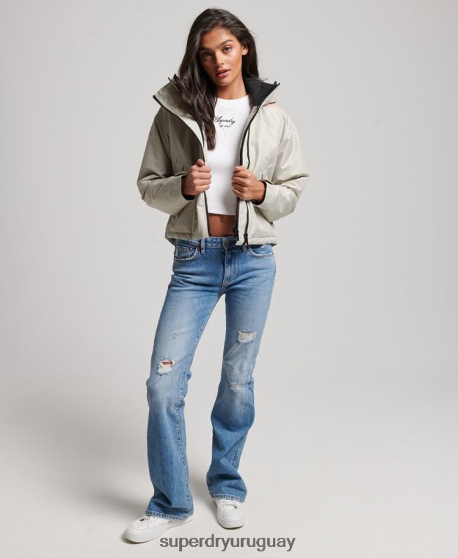 uy Superdry mujer chaqueta cortavientos sd gris DT2N8Z3519 ropa
