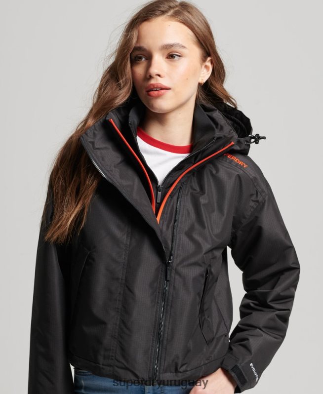 uy Superdry mujer chaqueta cortavientos sd negro DT2N8Z3551 ropa