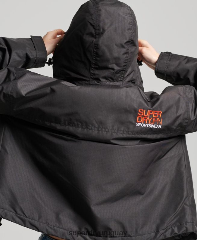 uy Superdry mujer chaqueta cortavientos sd negro DT2N8Z3551 ropa