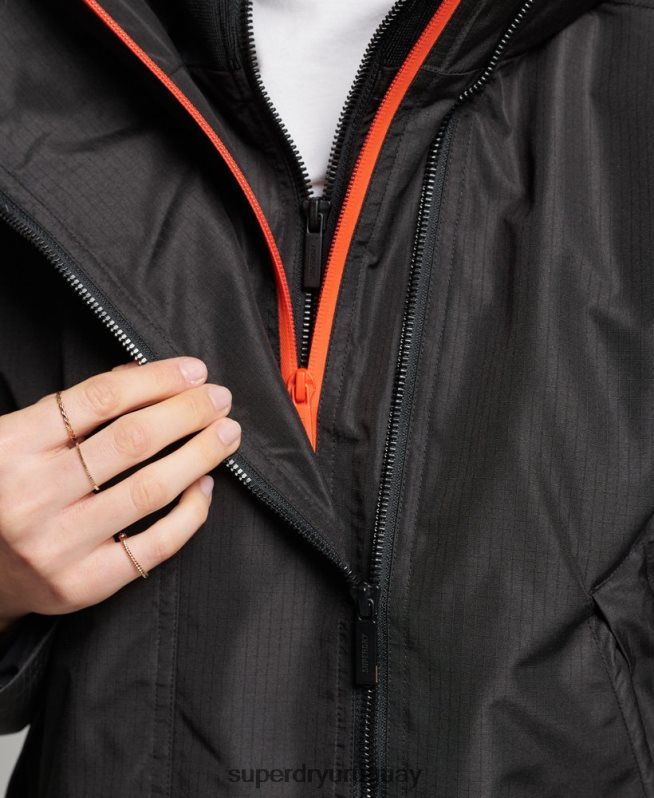 uy Superdry mujer chaqueta cortavientos sd negro DT2N8Z3551 ropa