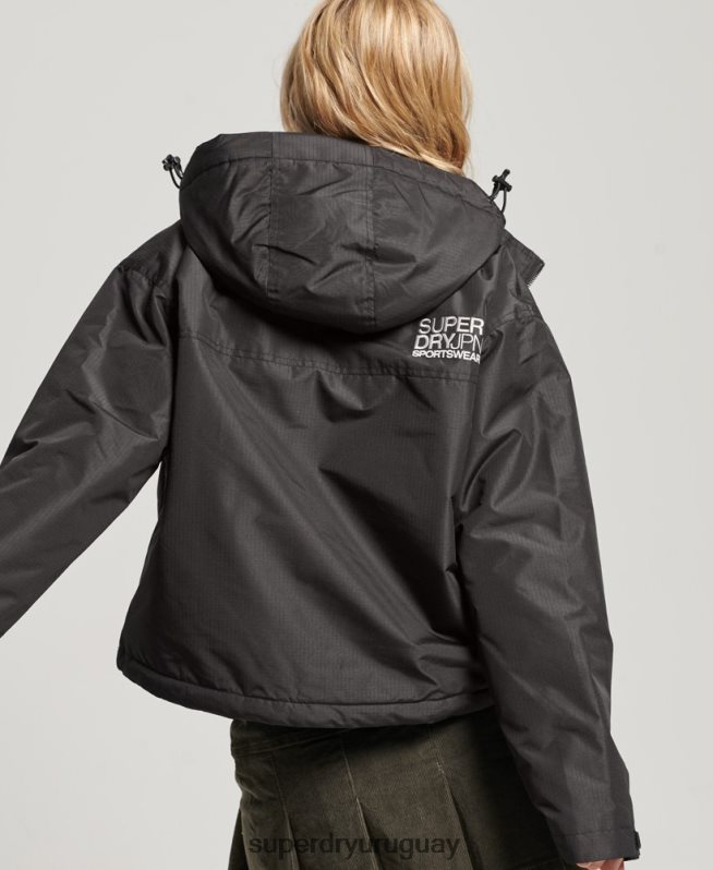 uy Superdry mujer chaqueta cortavientos sd negro DT2N8Z3557 ropa