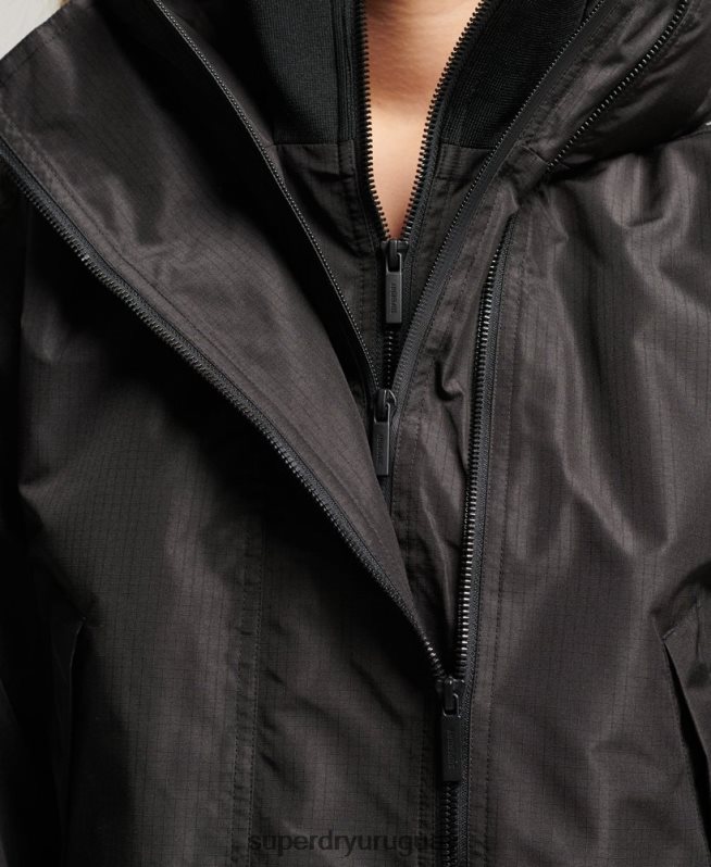 uy Superdry mujer chaqueta cortavientos sd negro DT2N8Z3557 ropa