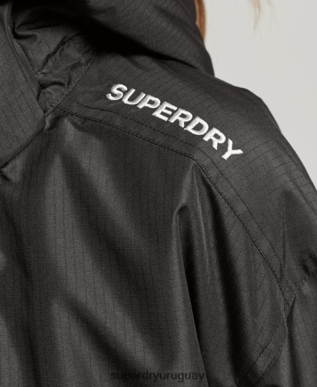 uy Superdry mujer chaqueta cortavientos sd negro DT2N8Z3557 ropa
