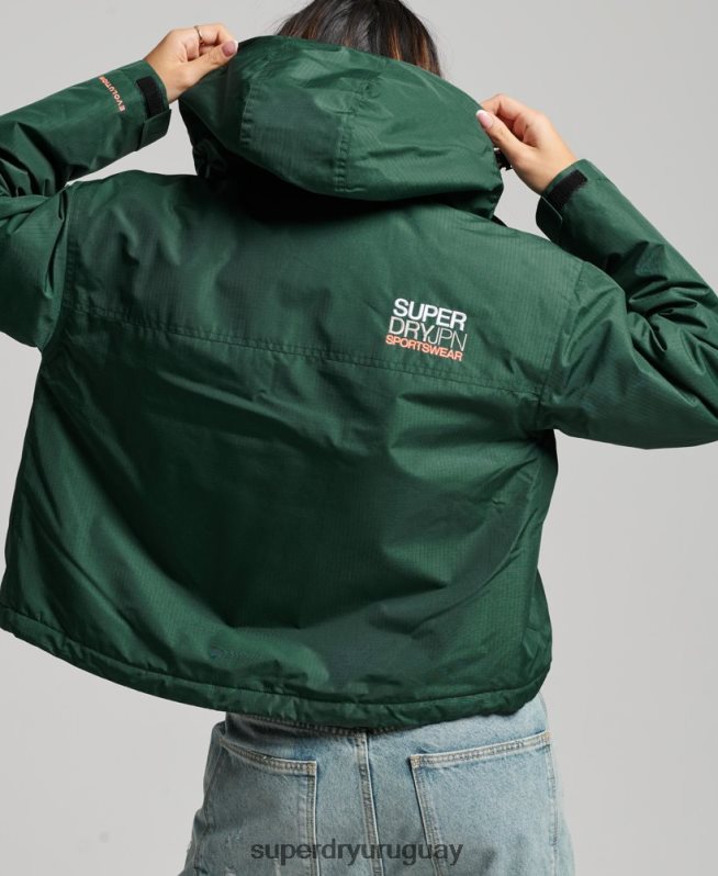 uy Superdry mujer chaqueta cortavientos sd verde DT2N8Z3527 ropa