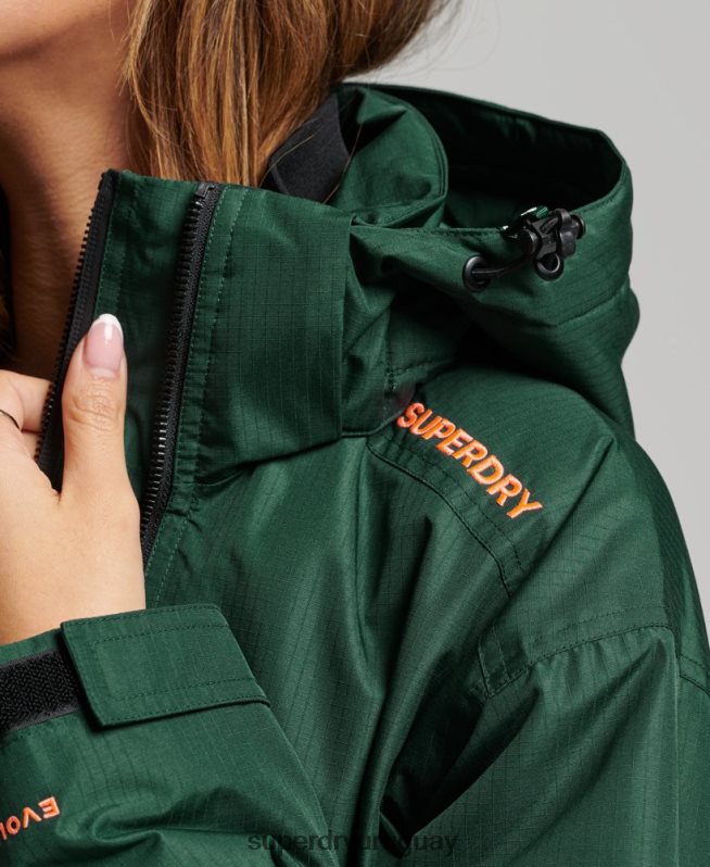 uy Superdry mujer chaqueta cortavientos sd verde DT2N8Z3527 ropa