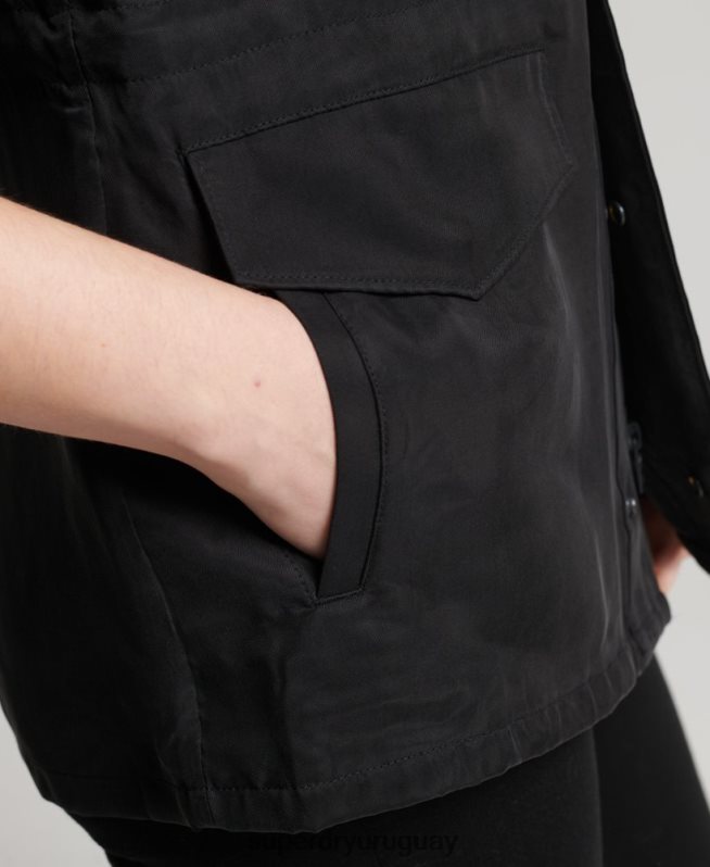 uy Superdry mujer chaqueta cupro m65 negro DT2N8Z3613 ropa