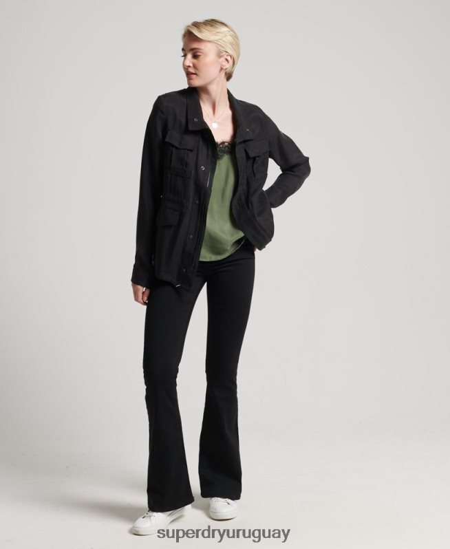 uy Superdry mujer chaqueta cupro m65 negro DT2N8Z3613 ropa