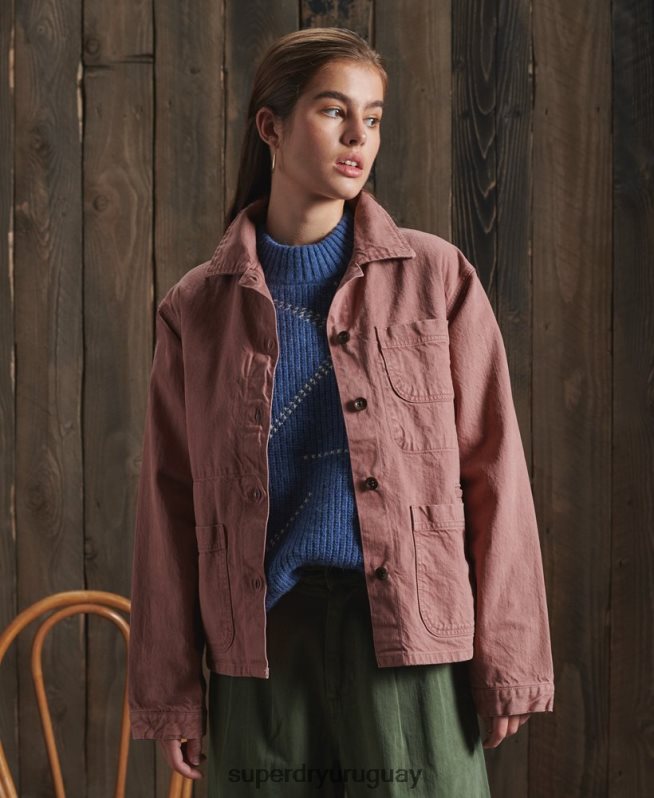 uy Superdry mujer chaqueta de artista seca de edición limitada rosa DT2N8Z5678 ropa