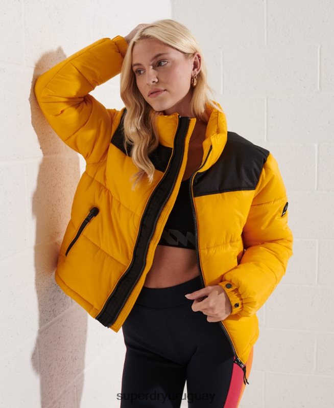 uy Superdry mujer chaqueta de código amarillo DT2N8Z5477 ropa