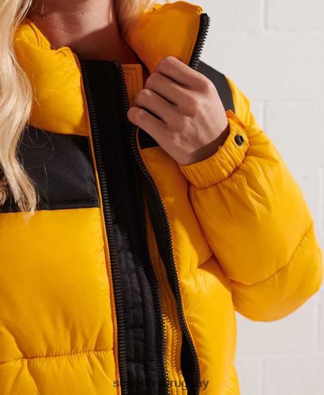 uy Superdry mujer chaqueta de código amarillo DT2N8Z5477 ropa