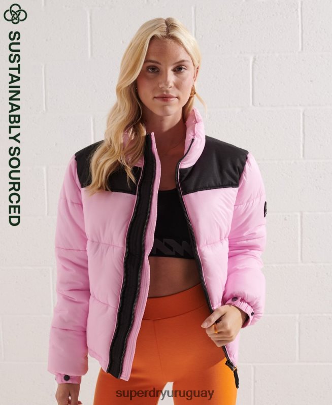 uy Superdry mujer chaqueta de código rosa DT2N8Z5601 ropa