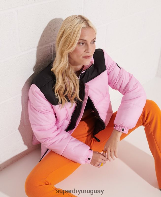 uy Superdry mujer chaqueta de código rosa DT2N8Z5601 ropa