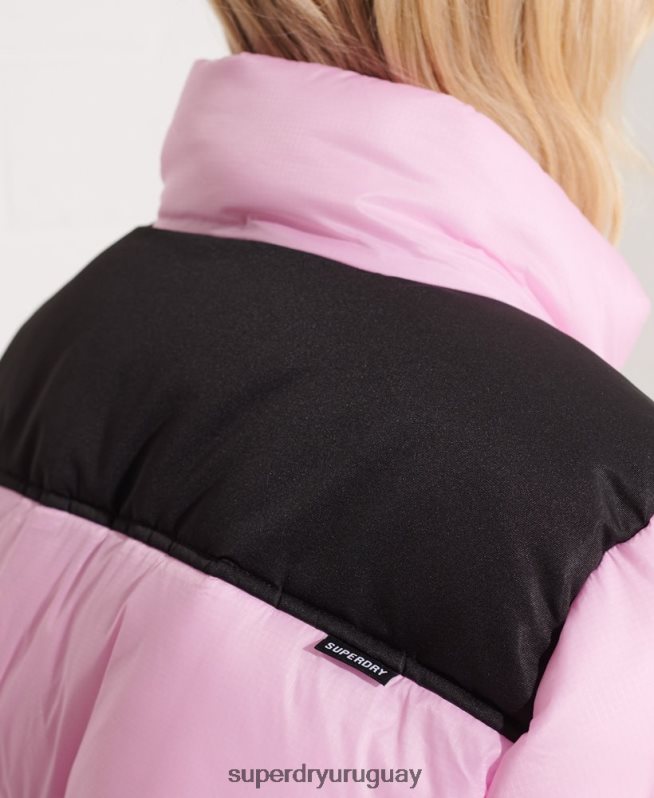 uy Superdry mujer chaqueta de código rosa DT2N8Z5601 ropa