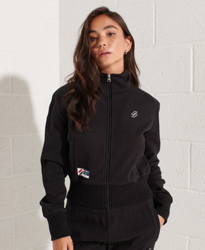 uy Superdry mujer chaqueta de chándal con franja de código negro DT2N8Z5545 ropa