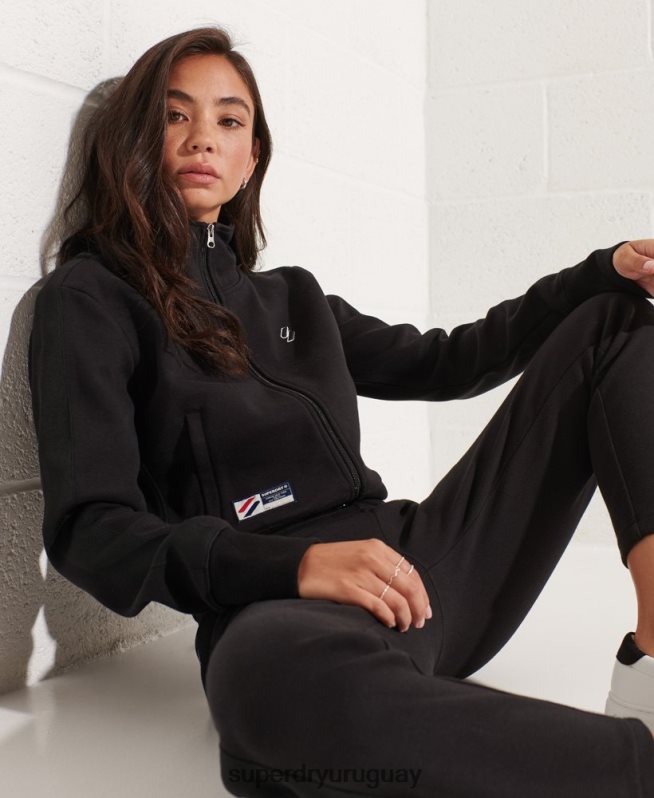 uy Superdry mujer chaqueta de chándal con franja de código negro DT2N8Z5545 ropa