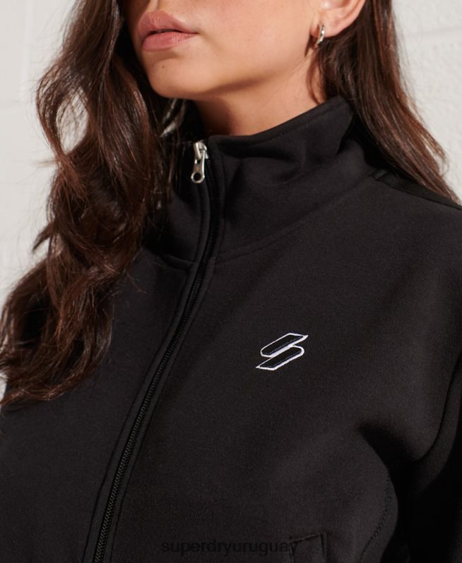 uy Superdry mujer chaqueta de chándal con franja de código negro DT2N8Z5545 ropa