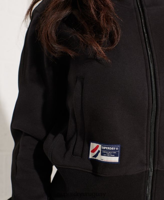 uy Superdry mujer chaqueta de chándal con franja de código negro DT2N8Z5545 ropa