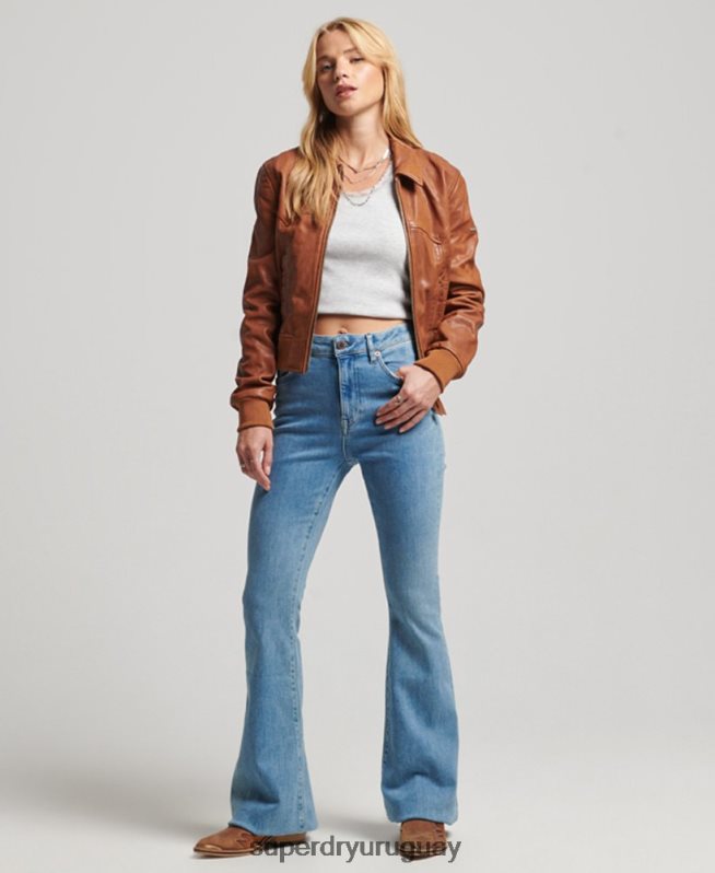 uy Superdry mujer chaqueta de club independiente broncearse DT2N8Z5417 ropa