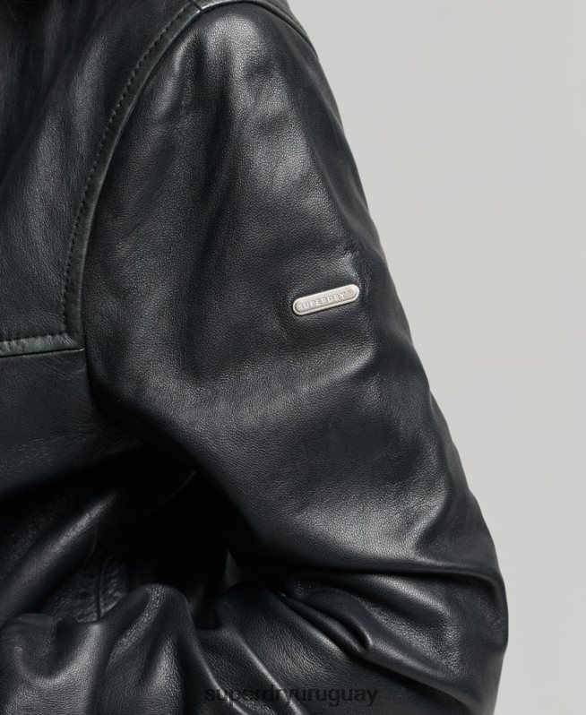 uy Superdry mujer chaqueta de club independiente negro DT2N8Z5413 ropa