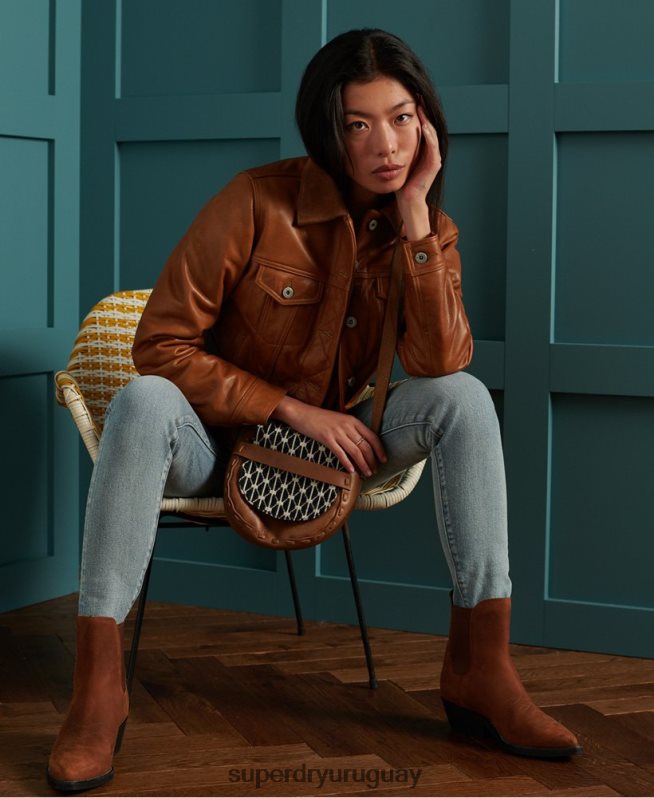 uy Superdry mujer chaqueta de cuero seco de edición limitada broncearse DT2N8Z3757 ropa