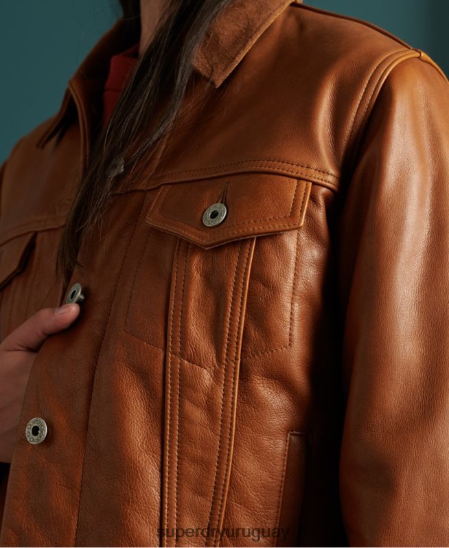 uy Superdry mujer chaqueta de cuero seco de edición limitada broncearse DT2N8Z3757 ropa