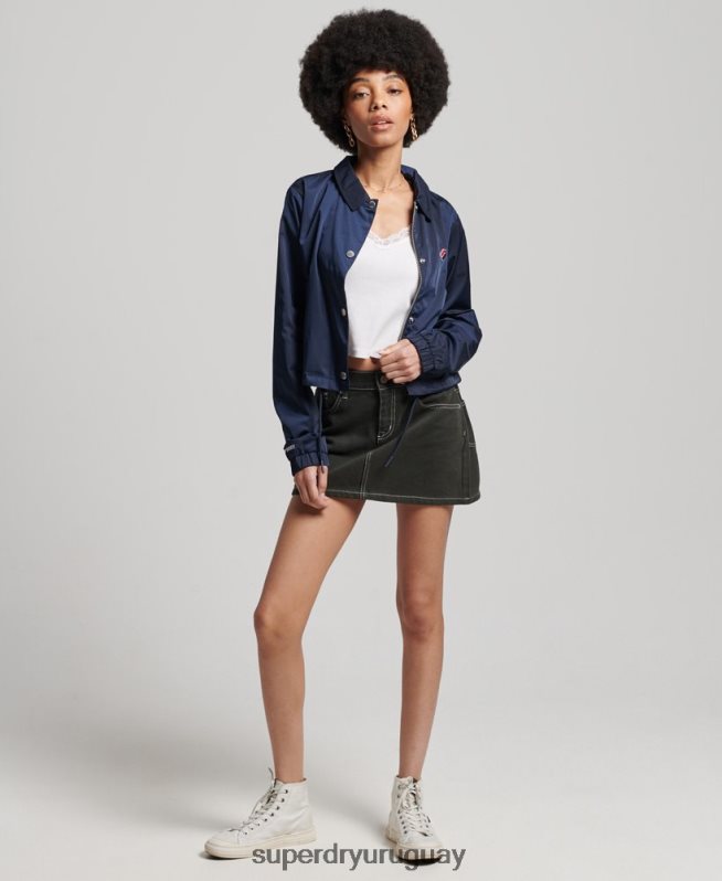 uy Superdry mujer chaqueta de entrenador esencial Armada DT2N8Z5425 ropa