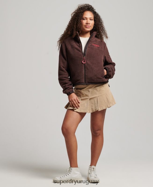 uy Superdry mujer chaqueta de montaña de forro polar marrón DT2N8Z3559 ropa