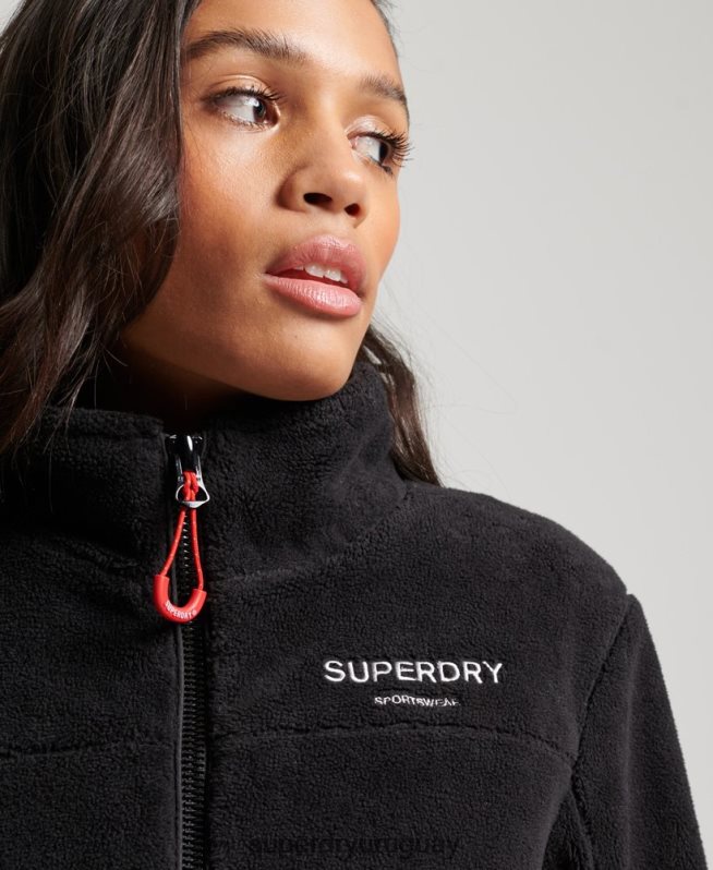 uy Superdry mujer chaqueta de montaña de forro polar negro DT2N8Z3782 ropa