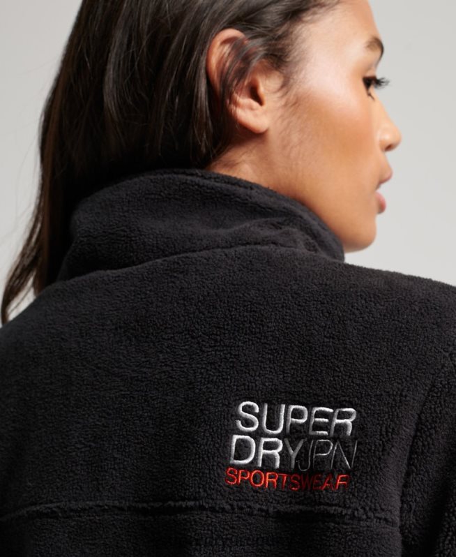 uy Superdry mujer chaqueta de montaña de forro polar negro DT2N8Z3782 ropa