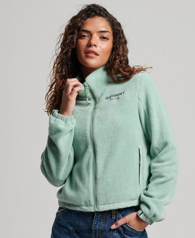 uy Superdry mujer chaqueta de montaña de forro polar verde DT2N8Z3699 ropa