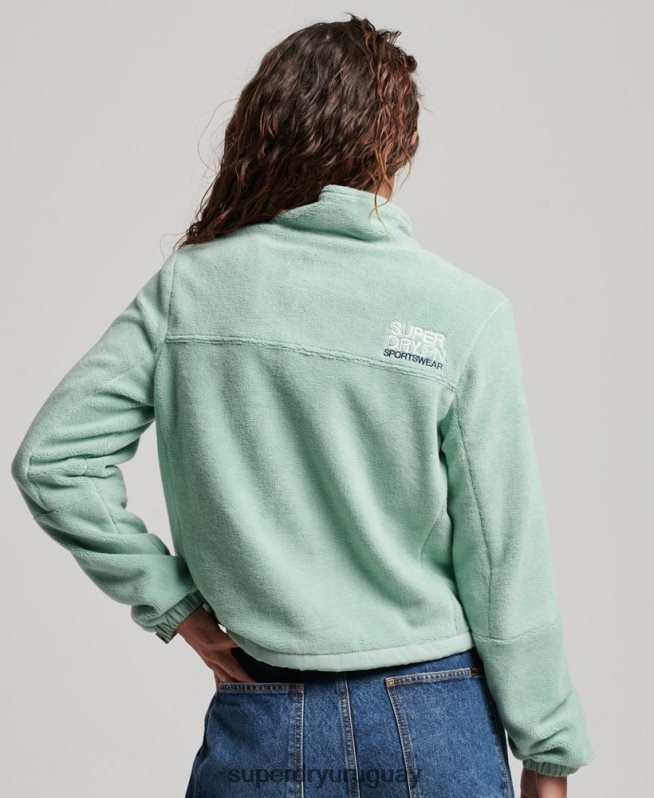 uy Superdry mujer chaqueta de montaña de forro polar verde DT2N8Z3699 ropa