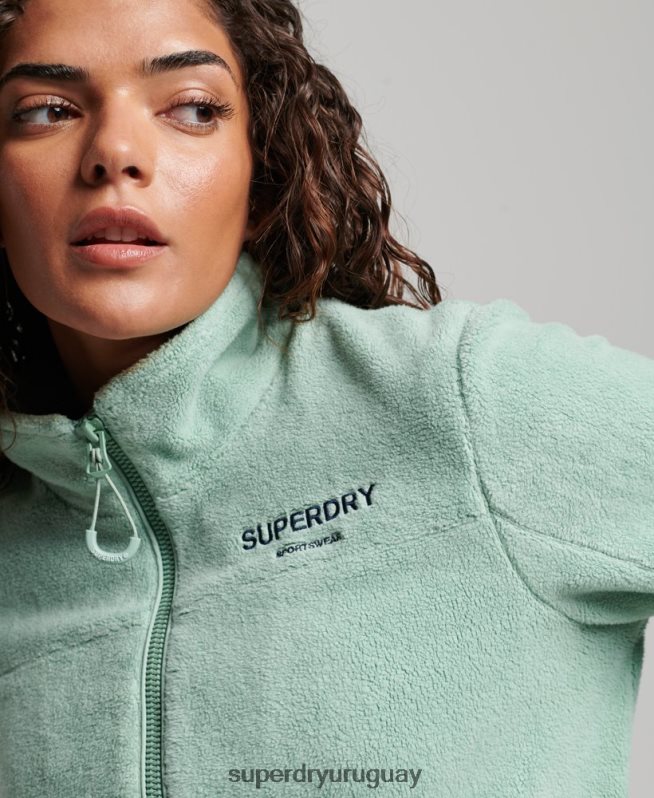 uy Superdry mujer chaqueta de montaña de forro polar verde DT2N8Z3699 ropa