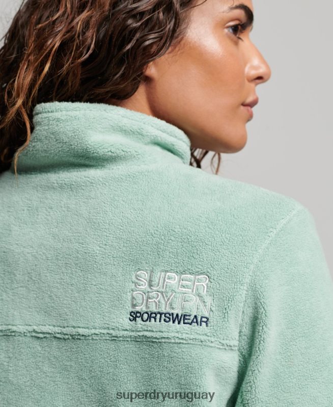 uy Superdry mujer chaqueta de montaña de forro polar verde DT2N8Z3699 ropa