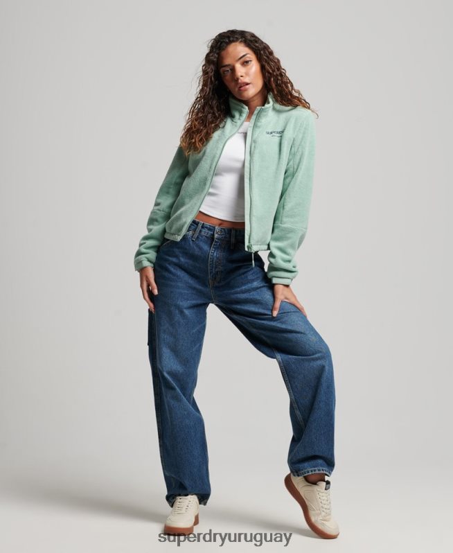 uy Superdry mujer chaqueta de montaña de forro polar verde DT2N8Z3699 ropa