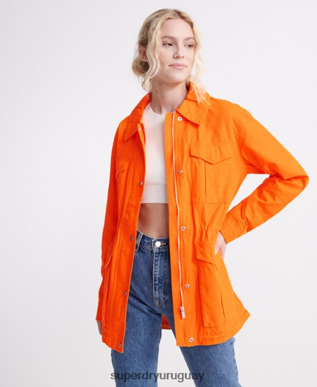 uy Superdry mujer chaqueta de novato del desierto naranja DT2N8Z3856 ropa