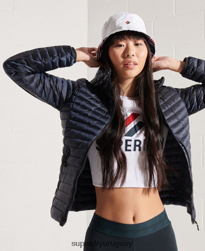 uy Superdry mujer chaqueta de plumón central Armada DT2N8Z5719 ropa