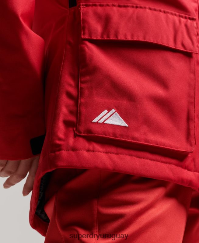 uy Superdry mujer chaqueta de rescate de esquí rojo DT2N8Z6530 ropa