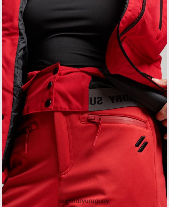 uy Superdry mujer chaqueta de rescate de esquí rojo DT2N8Z6530 ropa