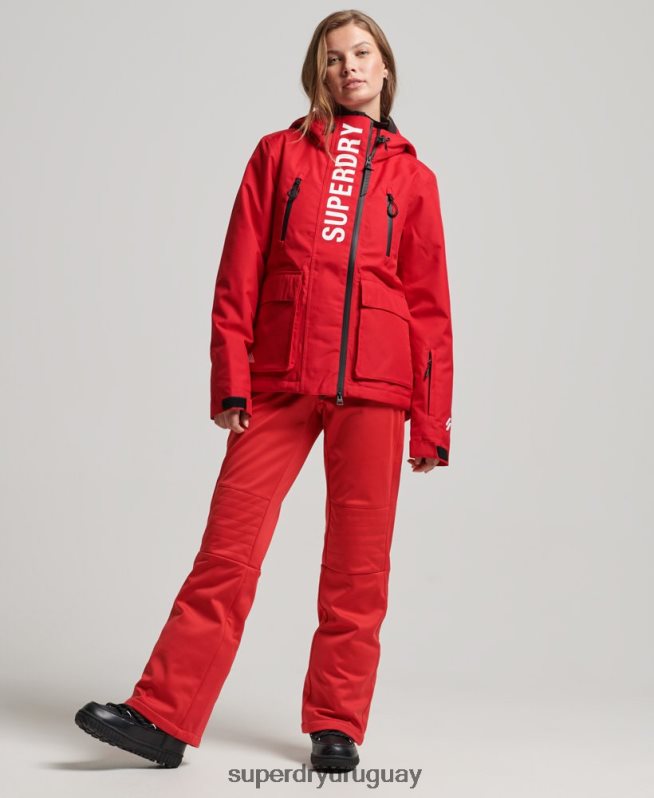 uy Superdry mujer chaqueta de rescate de esquí rojo DT2N8Z6530 ropa
