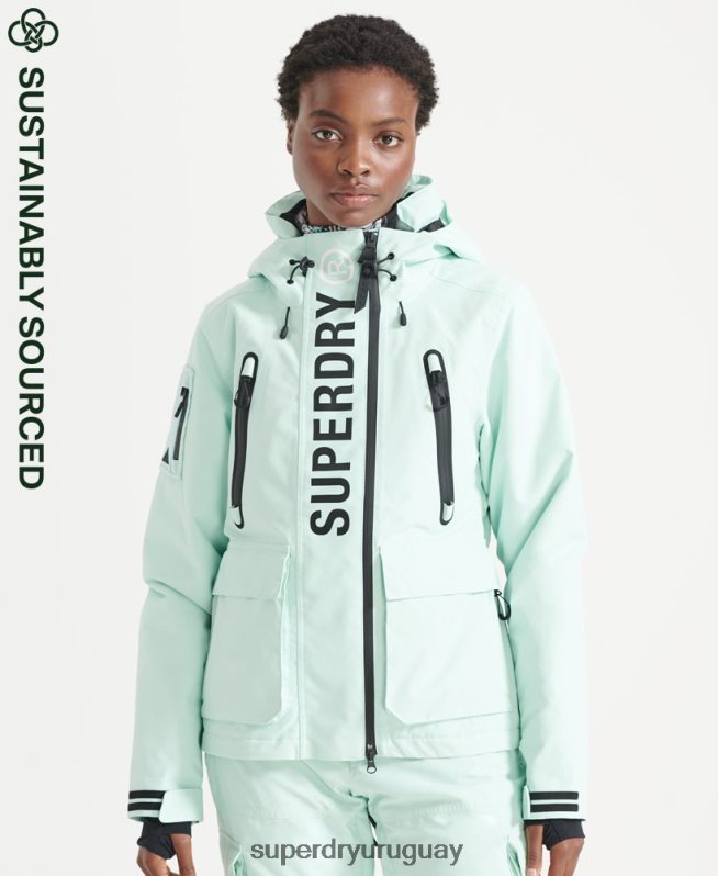 uy Superdry mujer chaqueta de rescate definitiva azul claro DT2N8Z5459 ropa