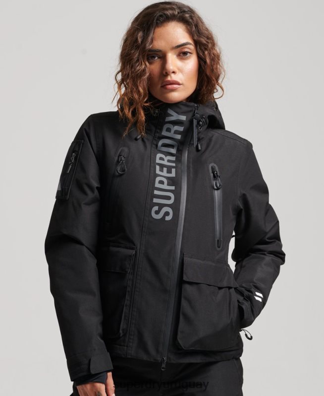 uy Superdry mujer chaqueta de rescate definitiva negro DT2N8Z6541 ropa