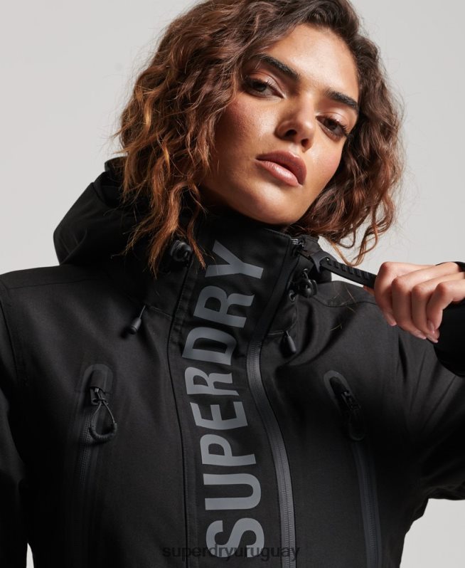 uy Superdry mujer chaqueta de rescate definitiva negro DT2N8Z6541 ropa