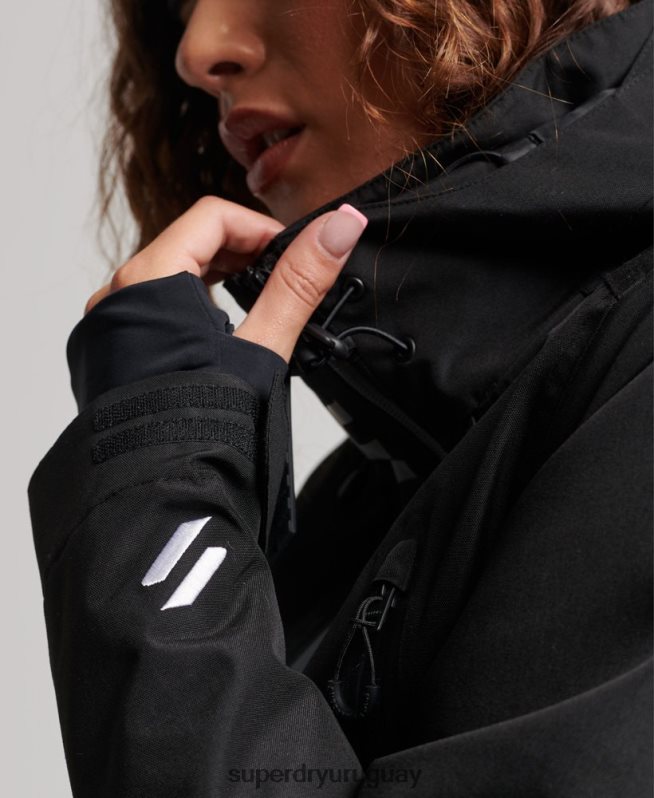 uy Superdry mujer chaqueta de rescate definitiva negro DT2N8Z6541 ropa